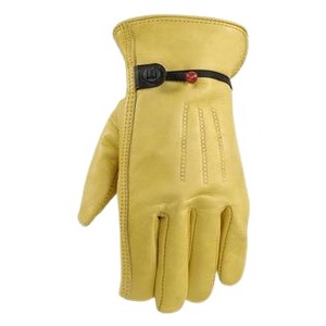 Gants de conduite en cuir à doigts entiers unisexes toutes saisons jaunes - Product Image 3