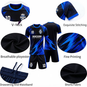 Maillot de football personnalisé pour homme, uniforme personnalisé, nom et numéro de l'équipe, impression par sublimation, séchage rapide, tricoté, 100% polyester, unisexe, adulte - Product Image 6