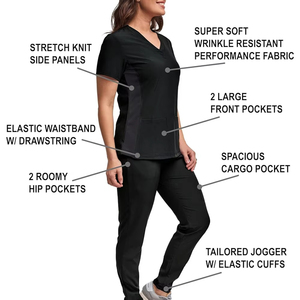 OEM Custom Logo Women Medical <b>Scrubs</b> <b>Set</b> – Long Sleeve Anti-Wicking Surgical Jogger Nurse Uniform - Product Image 4