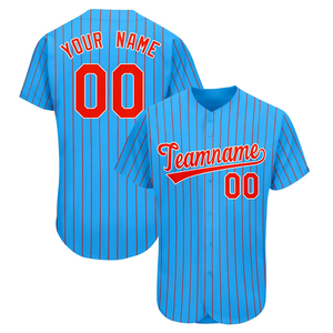Camiseta de Béisbol Personalizada de Poliéster Azul Claro, Manga Corta, Cierre de Botones, Nombre del Equipo Impreso por Transferencia Térmica, 00, Unisex, Corte Regular - Product Image 6