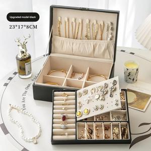 Boîte de présentation pliable élégante en cuir PU personnalisée pour bijoux, bagues, montres et ensembles de bijoux pour femmes et filles, idéale pour les voyages - Product Image 6