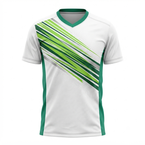 Maillots de sport personnalisés pour hommes, en polyester 100 %, anti-boulochage, coupe régulière, col rond, manches courtes, imprimés par sublimation, vente en gros - Product Image 4