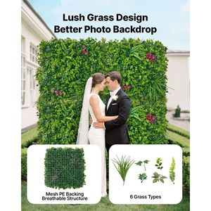 12 Pezzi Pannelli di Bosso Artificiale 20x20, Parete Vegetale, Sfondo Verde, Siepe per la Privacy, Recinzione, Piante Artificiali Verdi - Product Image 2