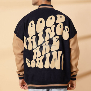 OEM Plus Size Winter Baseball <b>Jacket</b> Blank Cotton/Fleece American <b>Flight</b> Unisex Varsity <b>Jackets</b> Waterproof Breathable Windproof - Product Image 6