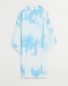 Camiseta de Moda para Hombre, Cómoda, con Estampado Tie-Dye Azul, 100% Algodón, Tejido de Punto, Manga Corta, Cuello Redondo, Estilo Urbano, Gráfico - Product Image 2