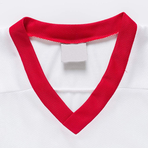 Maillot de hockey sur glace pour homme, 100% coton, coupe ajustée, col en V, manches courtes, respirant, chemise de sport - Product Image 6