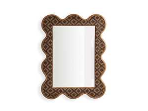 Indian Handcrafted Modern Silver Eco-Friendly <b>Beveled</b> <b>Edge</b> Wall Camel Bone Inlay Decorative <b>Mirror</b> Frame No Electricity Required - Product Image 2