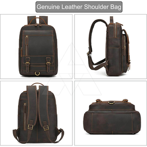 Sac à dos en cuir lavable, dernier design, dos souple, grande capacité, pour voyage, école, bureau, mode, logo personnalisé, OEM, vente en gros - Product Image 2