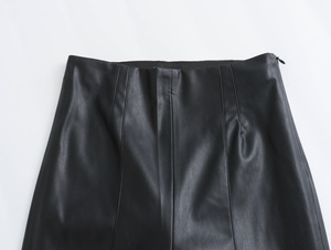 2026 New Fashion It <b>Comes</b> with a Belt Made of Flannel Leather Pants Vintage High Waist Female Trousers Leather Pants Custom Logo - Product Image 5
