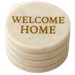 Best Mum Classic <b>Coaster</b> with Elegant Golden Text on <b>White</b> Marble Eco-Friendly for Mother's Day and Special Gifts - Product Image 3