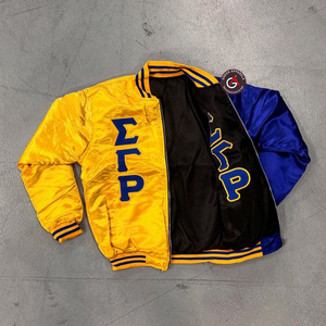 Sigma Gamma Rho Sorors vestes en Satin brodées pour femmes | SGR Sorority veste en soie brodée pour dames Style personnalisé - Product Image 6