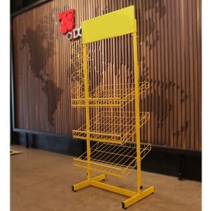 Metal Wire <b>Basket</b> Jewelry <b>Display</b> Rack for Retail Stores Freestanding Grid Shelf - Product Image 1