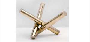 Handcrafted Polished Aluminum Art Deco Geometric Abstract Sculpture Eco-Friendly Durable Tabletop <b>Decor</b> for Living Room - Product Image 2