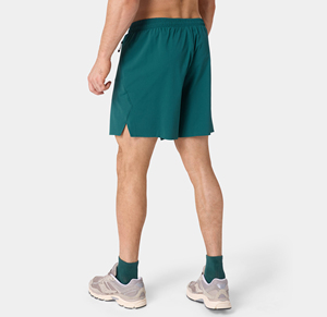 Pantalones cortos deportivos para correr para hombre, color verde azulado, con cintura elástica, bolsillos con cremallera, tela transpirable de secado rápido, ropa deportiva para entrenamiento en el gimnasio - Product Image 2