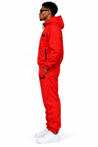 Ensemble de survêtement coupe-vent personnalisé pour homme, 2 pièces, polyester et nylon, fermeture éclair intégrale, vêtements de sport athlétiques, pantalon de jogging, OEM ODM - Product Image 5