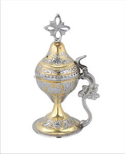 Jewish Luxuries <b>Silver</b> & Gold Incense <b>Burner</b> Expensive Fragrance <b>Burner</b> & Censer Hot Selling Indian Hand Craft Smells Diffuser - Product Image 1
