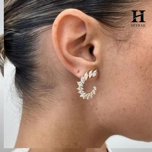 Elegantes Pendientes de Aro con Diamantes Marquise, Joyería de Diamantes Certificados al por Mayor para Mujer - Product Image 1