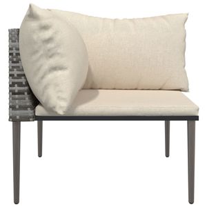 Sofá Esquinero de Jardín de Ratán PE Gris y Beige con Acero y Poliéster, Muebles de Exterior Duraderos - Product Image 3