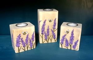 Portavelas artístico con base de madera impresa para el hogar, bodas, festividades, soporte de velas personalizado para decoración de mesa y uso en aromaterapia. - Product Image 4