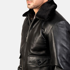 Veste de motard décontractée pour homme, en cuir véritable, nouvelle collection, fabriquée directement en usine, avec fermeture éclair, coupe-vent, imperméable, style formel - Product Image 6