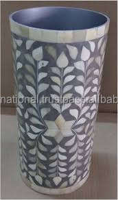 Vase à fleurs en incrustation d'os de meilleure qualité couleur noir et blanc et meilleur design pour la décoration de la maison et du mariage de vase à fleurs - Product Image 3
