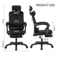 Chaise de bureau de luxe à dossier haut inclinable avec repose-pieds pour bureaux modernes, confort ultime