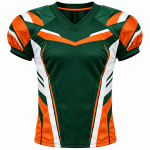 Maillot de football américain à la mode, design authentique, dégradé vert et or vieilli, édition limitée - Product Image 3