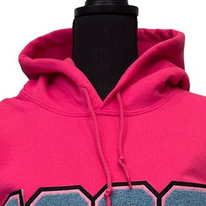 Sweat-shirt à capuche en chenille rose 1938, mélange de coton doux, pull à capuche à manches longues, vêtement décontracté pour tous les jours - Product Image 2