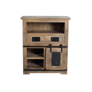 Mueble de Salón Pequeño de Madera de Mango Maciza de Estilo Industrial Vintage, Mueble de Cocina de Madera Maciza de Estilo Europeo - Product Image 1