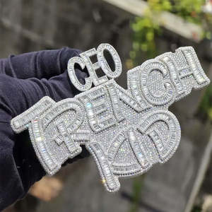 Joyería Hip Hop de Alta Calidad con Diamantes Moissanite VVS, Plata de Ley S925, Personalizada con Nombre en Dos Tonos y Cadena Personalizada - Product Image 5