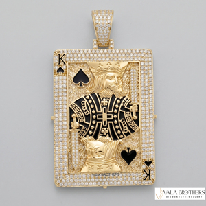 Pendentif hip hop en moissanite, pendentif Roi de Pique avec micro-pavé de moissanite, charme de luxe pour homme - Product Image 3