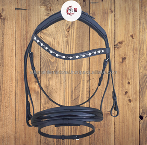 Logotipo personalizado de cuero de primera calidad, brida de caballo, ceja de cristal, banda nasal patentada, costuras elegantes de alta calidad para entusiastas de la equitación - Product Image 3
