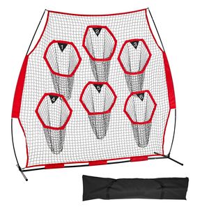 Rete da allenamento per football giovanile 8 x 8 piedi con 6 tasche senza nodi e struttura robusta - Product Image 1