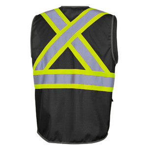 Workwear Safety Clothing Zipper Vest High Visibility Polyester Construction Multi Pocket Security Vest <b>Jackets</b> For <b>Worker</b> - Product Image 6