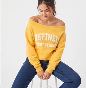 <b>Off</b> <b>Shoulder</b> <b>Sweatshirt</b> Ladies Fashion Loose Fit Pullover Crewneck Printed Sweat Shirt Women Oversized Streetwear <b>Sweatshirts</b> - Product Image 5