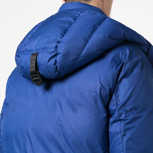 Veste d'hiver décontractée pour homme OEM, chaude, matelassée, avec capuche, bleu et noir, fermeture éclair, manteau en duvet de canard, poches décoratives CP-MPJ-06 - Product Image 5