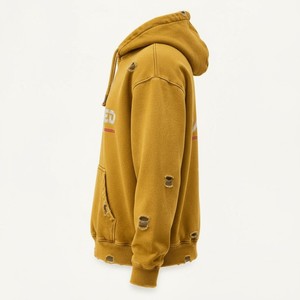 Sudadera con capucha para hombre, estilo desgastado, oversize, de forro polar de algodón, con efecto salpicado de pintura, lisa, estilo urbano, personalizada, al por mayor - Product Image 5