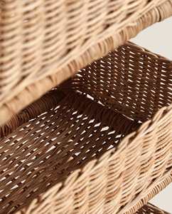 Boho Chic Natural Rattan <b>Shelving</b> Beautiful Seagrass <b>Box</b> Motif Bookcase Children Toy Organizer Lightweight Eco Friendly Rack - Product Image 2