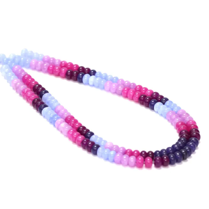 Hermosas cuentas de cuarzo lisas en forma de rondel, de color rosa azulado, de 7-8 mm, cuentas de piedra preciosa de cuarzo multicolor. - Product Image 3