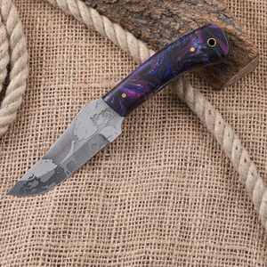 Couteau à lame fixe en acier 1095 forgé à la main, pointe tombante, couteau à dépecer, manche en résine, couteau industriel sur mesure OEM à lame pleine - Product Image 3