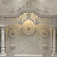 Meubles de chambre à coucher en marbre blanc, sculptés à la main, style traditionnel antique, autel de temple hindou, niche de prière à domicile, décoration religieuse personnalisée