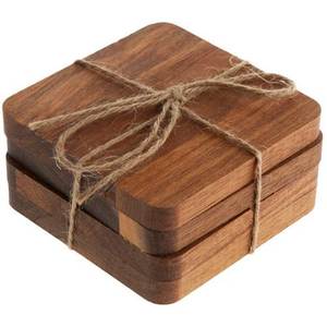 แผ่นรองแก้วไม้ทรงไม่สมมาตรแบบทันสมัย ดีไซน์วงกลม พื้นผิวกันลื่น - Product Image 4