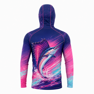 Sudadera con Capucha de Pesca para Hombre, Manga Larga, Estampado por Sublimación Harrar, UPF 50, Anti-UV, 100% Poliéster, Transpirable, Secado Rápido, Tallas Grandes - Product Image 2