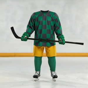 Maillot de hockey sur glace personnalisé en polyester, uniforme respirant, tissu grande taille, tenue d'équipe - Product Image 1