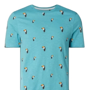 Mcneal เสื้อยืดผ้าฝ้าย100% แบบลำลองผ้าถักทอแบบธรรมดาลายพิมพ์ย้อมสีล้วนๆ - Product Image 1