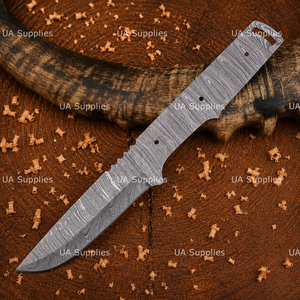 Cuchillo de Caza de Acero de Damasco Hecho a Mano Directo de Fábrica, Hoja en Bruto de Punta Caída, Espiga Completa, DIY, OEM, Personalizado - Product Image 6