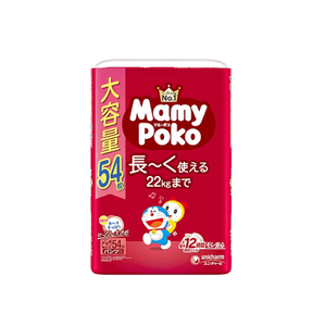 Couches-culottes jetables pour bébé Unicharm Mamypoko Doraemon, taille XL, 54 pièces, fabriquées au Japon, pack économique, protection anti-fuites 3D, confort optimal - Product Image 1