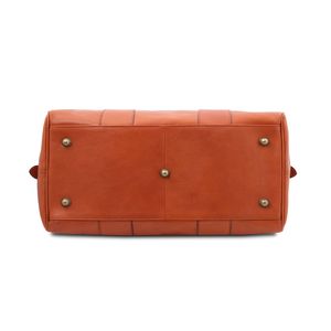 Sac de voyage sophistiqué en cuir véritable, sac de voyage classique marron - Product Image 4