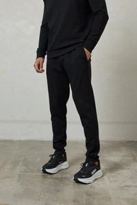 Sweat-shirt unisexe noir à col roulé, manches longues, couleur unie, décontracté, pour l'automne, 100 % coton, poids moyen, coupe classique, anti-UV - Product Image 5