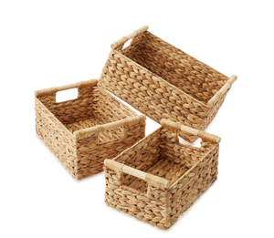 Plateau de rangement vintage écologique en jacinthe d'eau, plateau à fruits rustique avec poignée, articles de cuisine en gros du Vietnam - Product Image 3